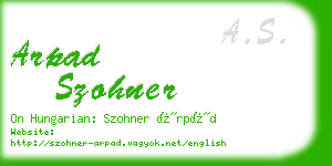 arpad szohner business card